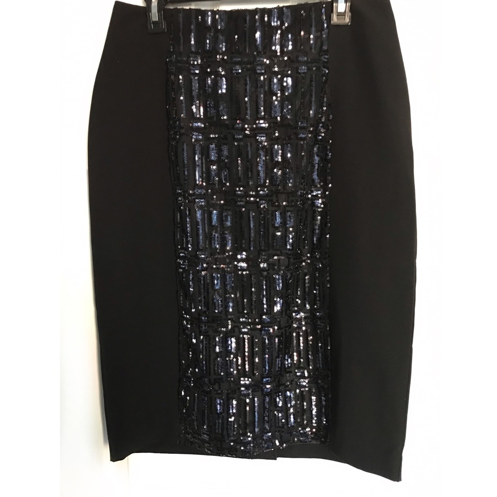 Black Sequin Pencil Skirt